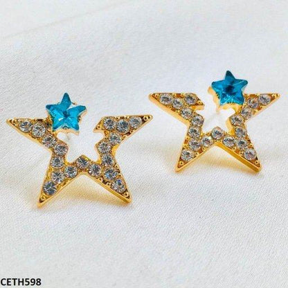 CETH598 BTO Half Star Ear Tops Pair