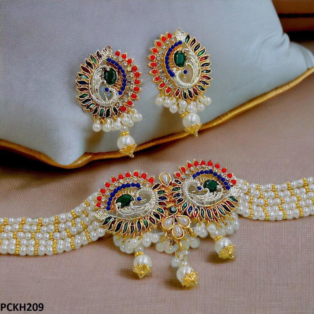 PCKH209 SDQ Leaf Pearl Choker Set