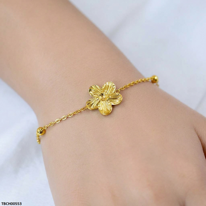 TBCH00553 MMJ Stainless Steel Flower Bracelet - TBCH