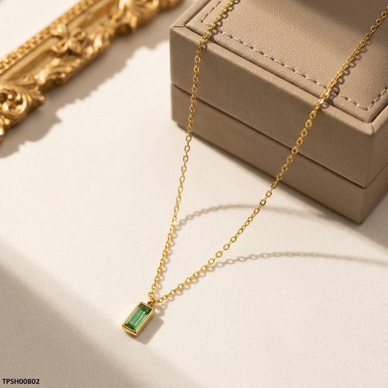 TPSH00802 MMJ Stainless Steel Rectangle Drop Pendant - TPSH