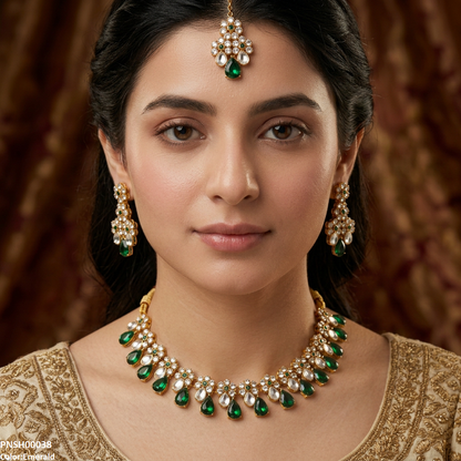 PNSH00038 FRN Flower/Tear Necklace Set - PNSH
