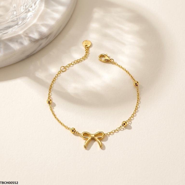 TBCH00552 MMJ Stainless Steel Bow Bracelet Adjustable - TBCH