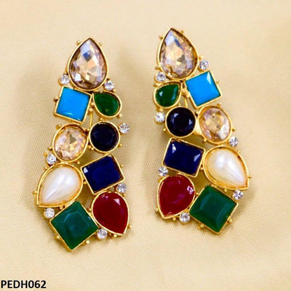 PEDH062 SDQ Square/Tear Drop Earring Pair