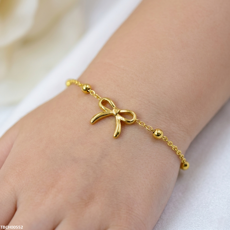 TBCH00552 MMJ Stainless Steel Bow Bracelet Adjustable - TBCH