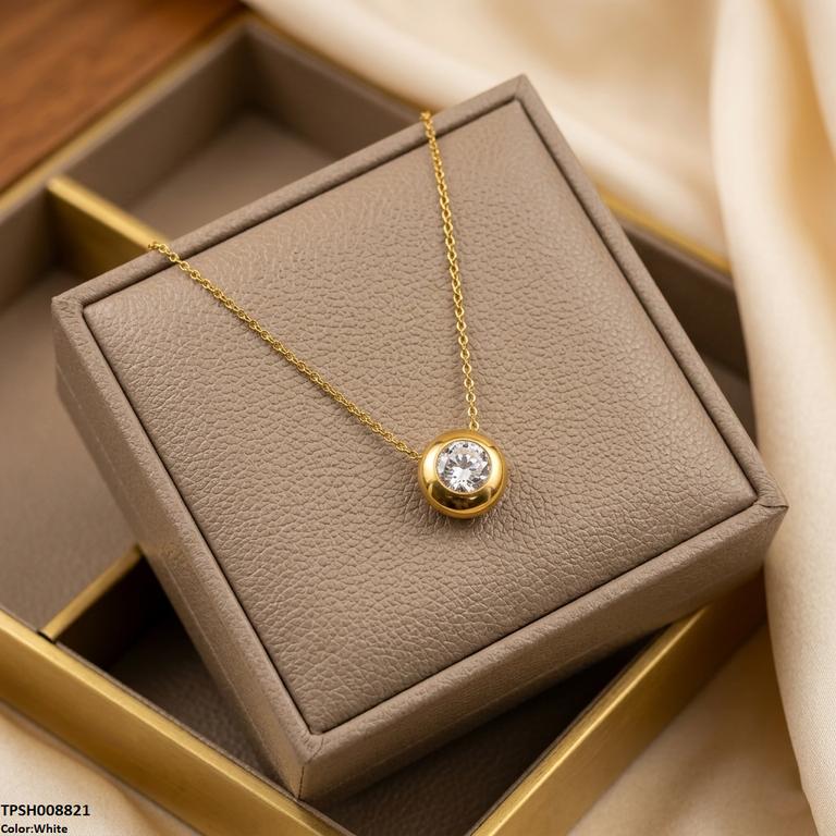 TPSH00821 MMJ Stainless Steel Round Drop Pendant - TPSH