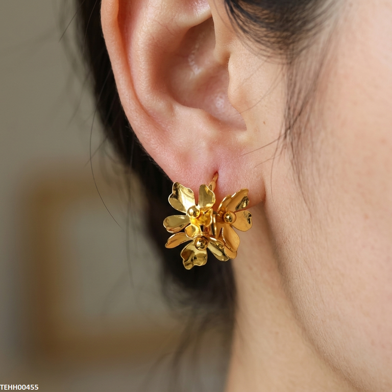 TEHH00485 HJF Flower Hoops Pair - TEHH