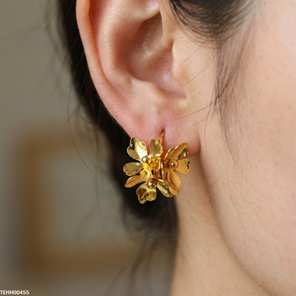 TEHH00485 HJF Flower Hoops Pair - TEHH