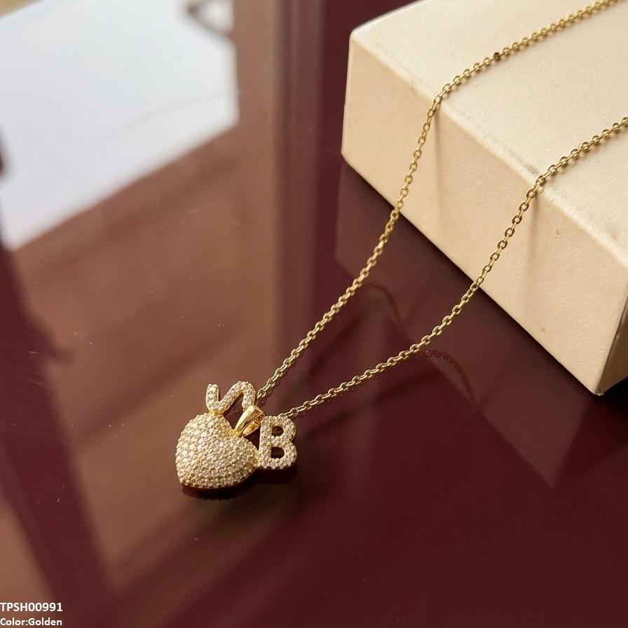 TPSH00991 TNR Stainless Steel Zircon Heart Pendant - TPSH
