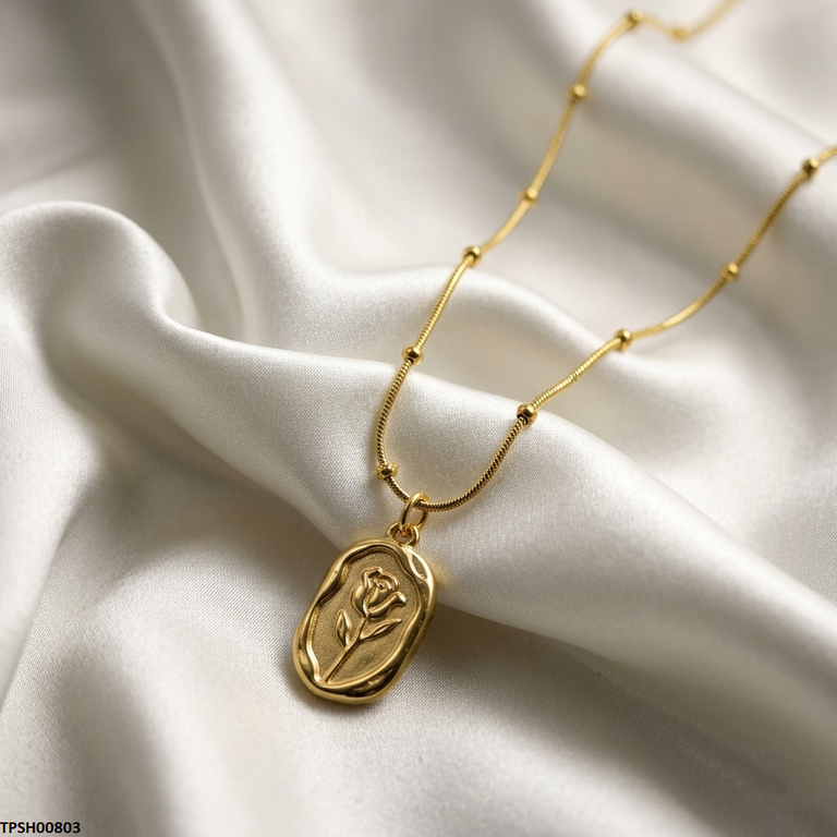 TPSH00803 MMJ Stainless Steel Rose Pendant - TPSH