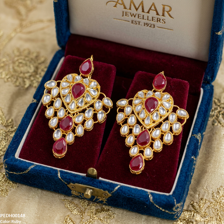 PEDH00148 FRN Heart Tear Drop Earrings - PEDH