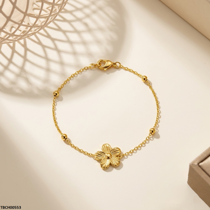 TBCH00553 MMJ Stainless Steel Flower Bracelet - TBCH