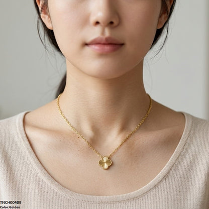 TNCH00409 TNR Stainless Steel Zircon Flower Necklace  - TNCH