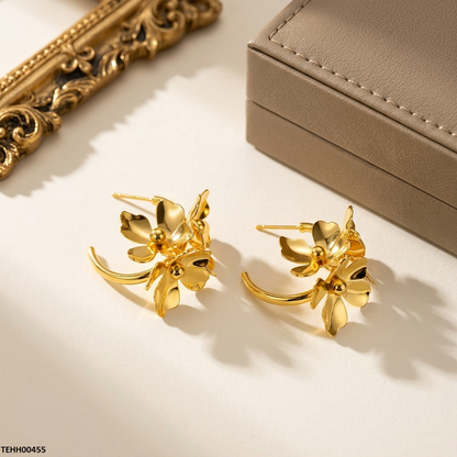 TEHH00485 HJF Flower Hoops Pair - TEHH