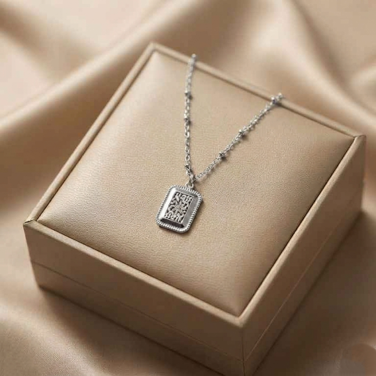 TPSH00874 QSJ Stainless Steel Rectangle Pendant - TNCH