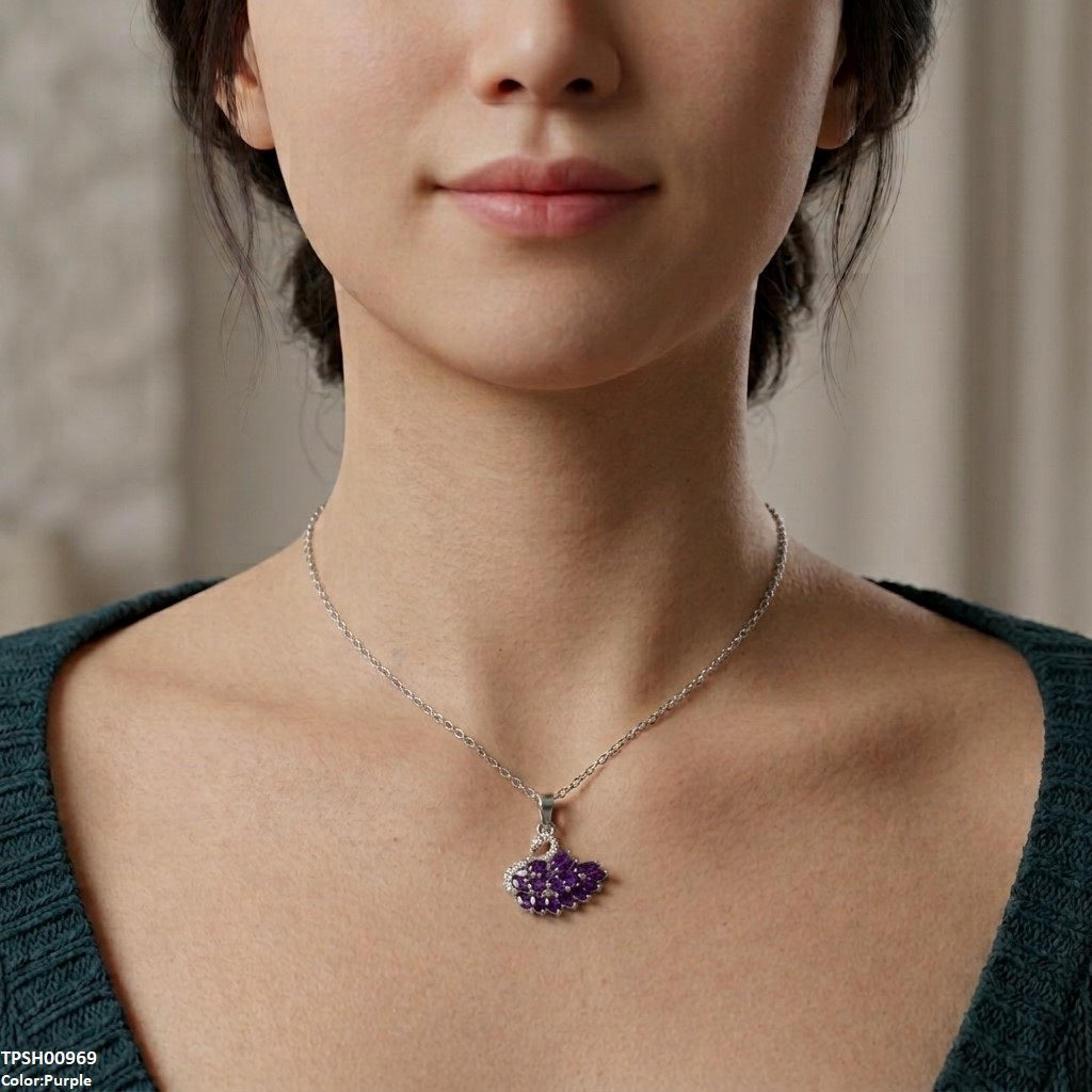 TPSH00969 TNR Stainless Steel Zircon Duck Pendant - TPSH