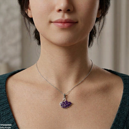 TPSH00969 TNR Stainless Steel Zircon Duck Pendant - TPSH