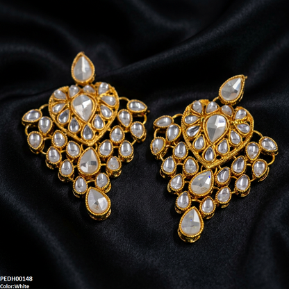 PEDH00148 FRN Heart Tear Drop Earrings - PEDH