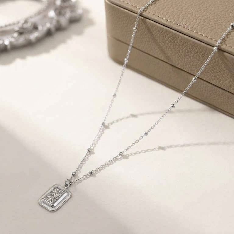 TPSH00874 QSJ Stainless Steel Rectangle Pendant - TNCH