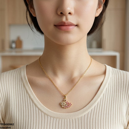 TPSH00962 TNR Stainless Steel Zircon Duck Pendant - TPSH
