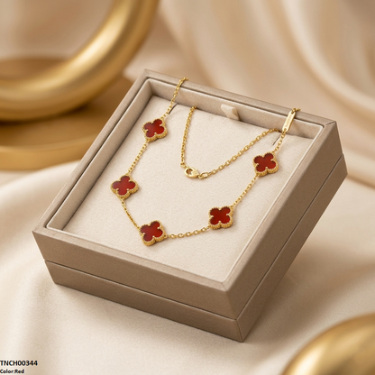 TNCH00344 MMJ  Stainless Steel Flower Necklace - TNCH