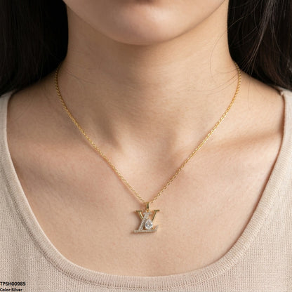 TPSH00985 TNR Stainless Steel Zircon Tear Pendant - TPSH