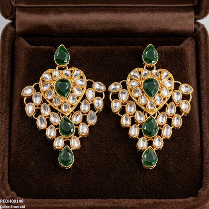 PEDH00148 FRN Heart Tear Drop Earrings - PEDH
